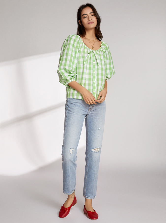 Esther Green Gingham Top by KITRI Studio