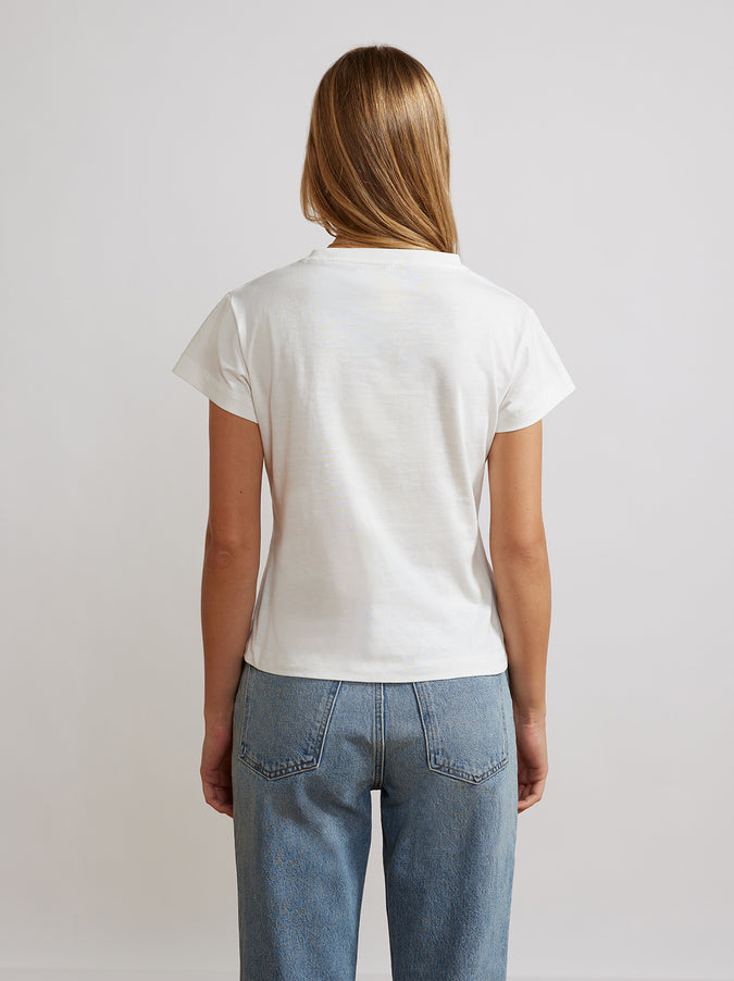 Evie White Palm Springs Print Baby T