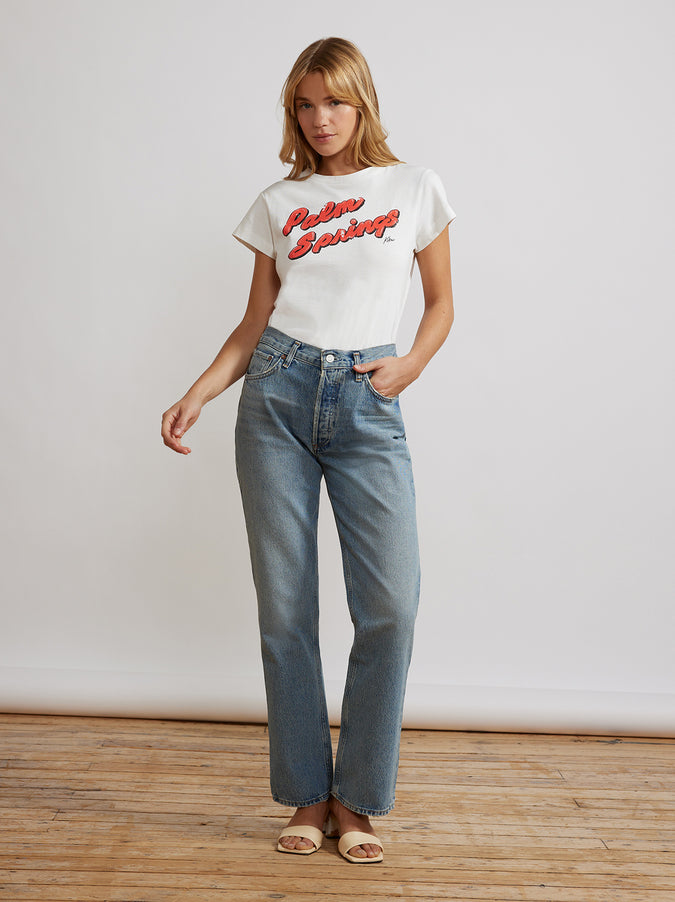 Evie White Palm Springs Print Baby T