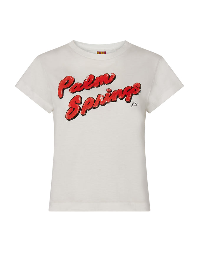 Evie White Palm Springs Print Baby T