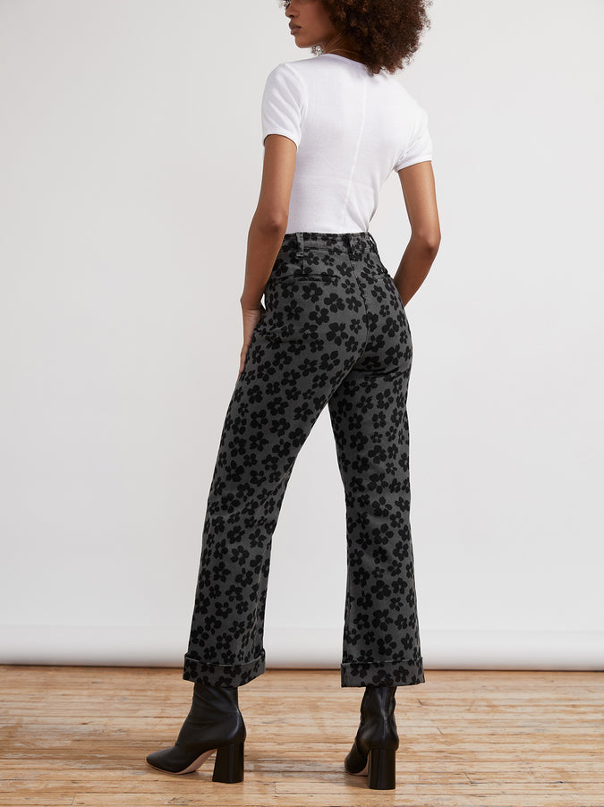 Faith Grey Floral Printed Trousers by KITRI Studio