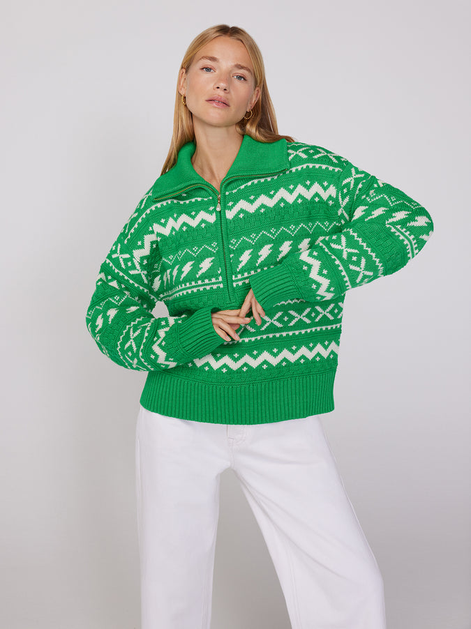 Fern Lightening Bolt Fairisle Sweater by KITRI Studio