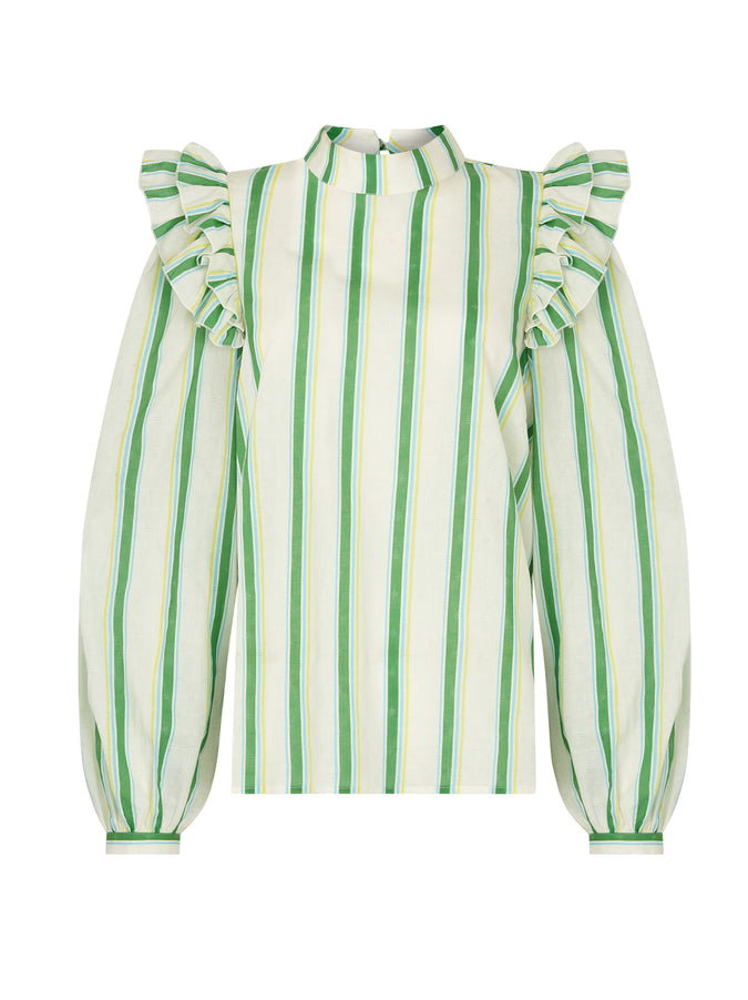 Fleur Green Stripe Top by KITRI Studio