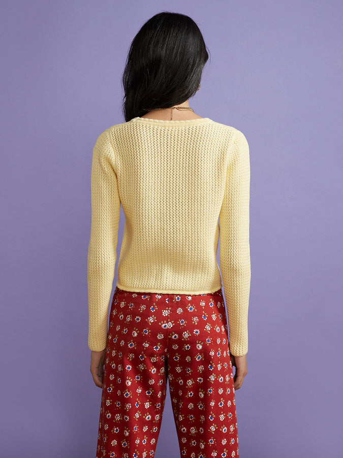 Florence Lemon Cotton Cardigan