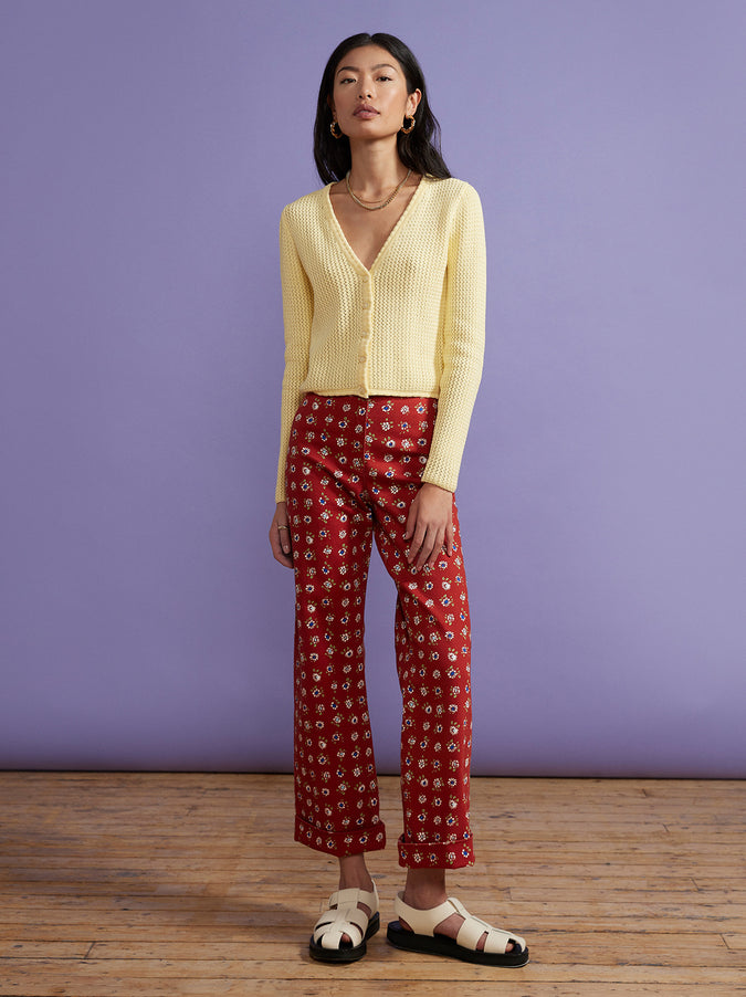 Florence Lemon Cotton Cardigan