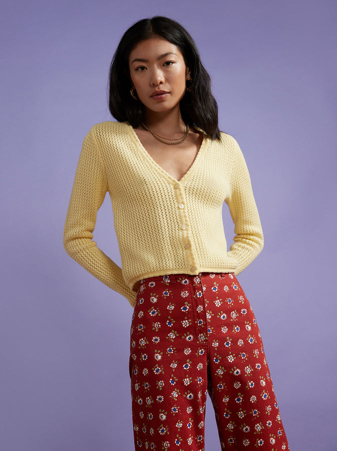 Florence Lemon Cotton Cardigan