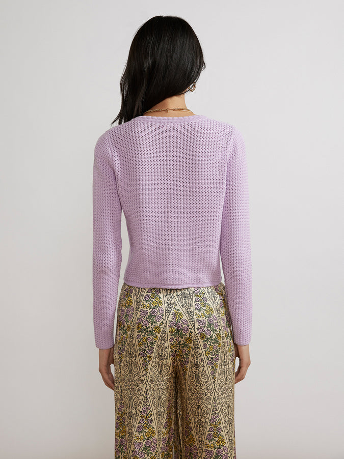 Florence Lilac Cotton Cardigan