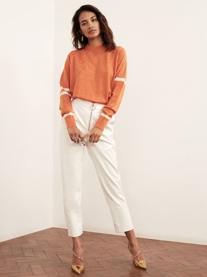 Florrie Orange Crew Neck Sweater