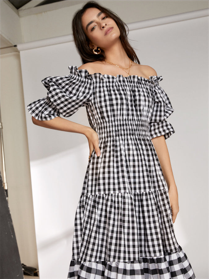Fonteyn Black Gingham Dress by KITRI Studio