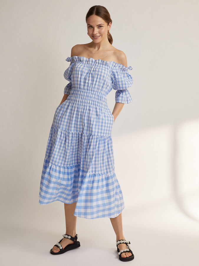 Fonteyn Blue Gingham Dress by KITRI Studio