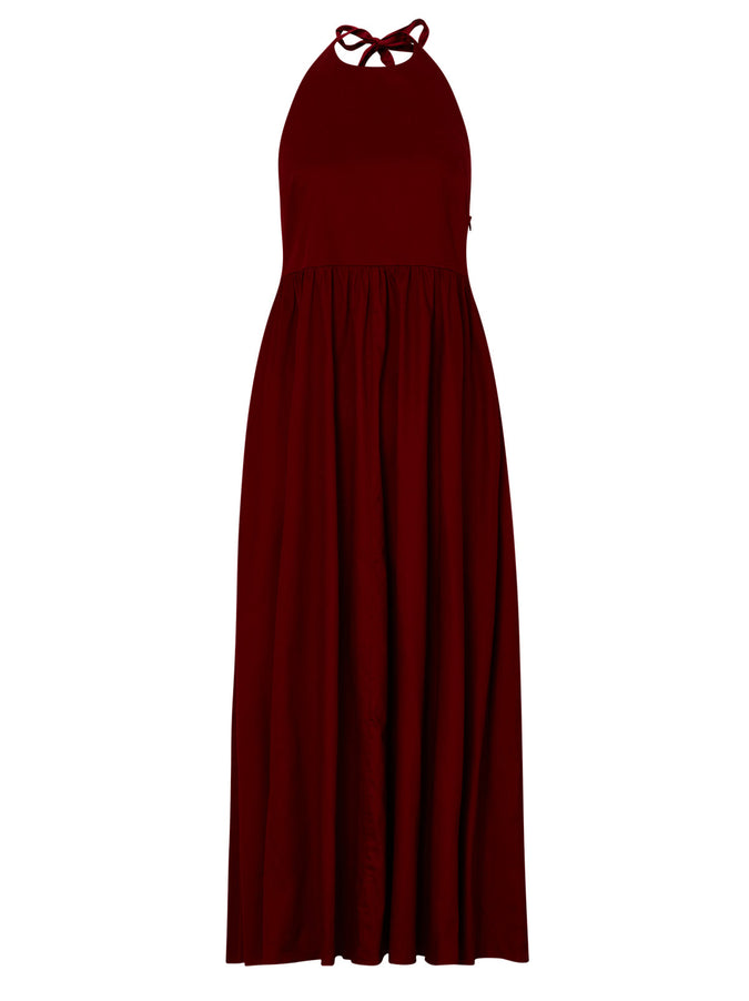 Freya Burgundy Halter Neck Maxi Dress