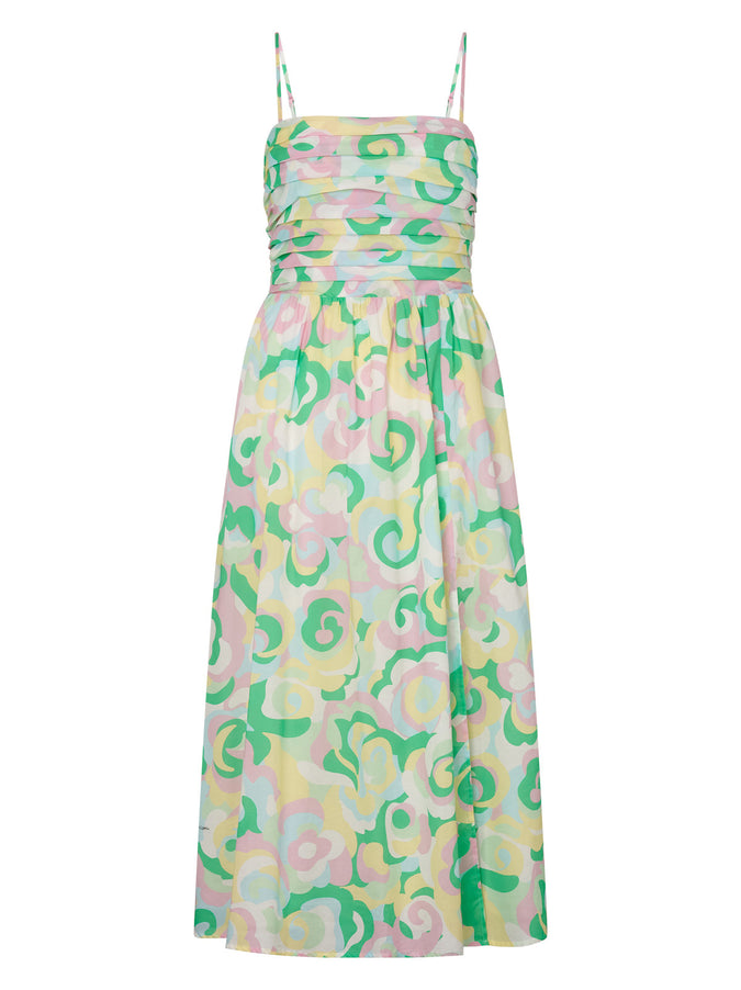 Genevieve Multi Floral Swirl Midi Dress