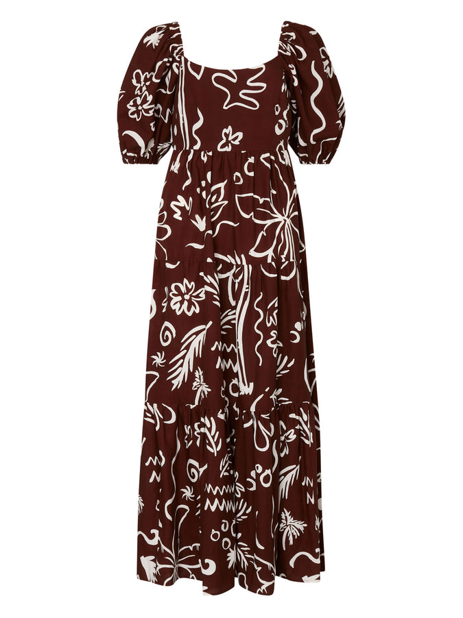 Gianna Coco Palm Print Maxi Dress