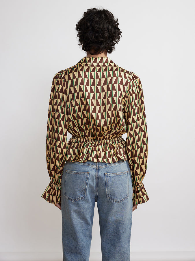 Gloria Chocolate Tile Print Top by KITRI Studio
