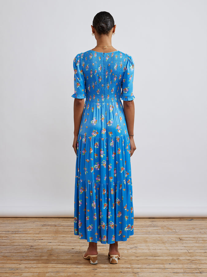 Gracie Blue Daisy Midi Dress