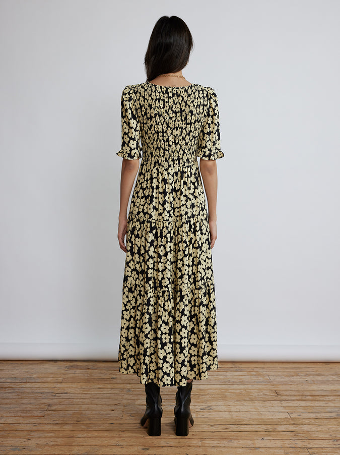 Gracie Blurred Floral Shirred Dress by KITRI Studio