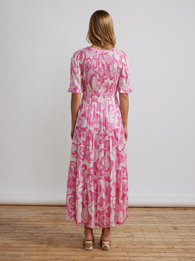 Gracie Pink Floral Swirl Dress