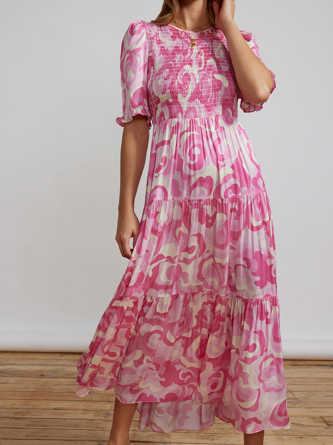 Gracie Pink Floral Swirl Dress