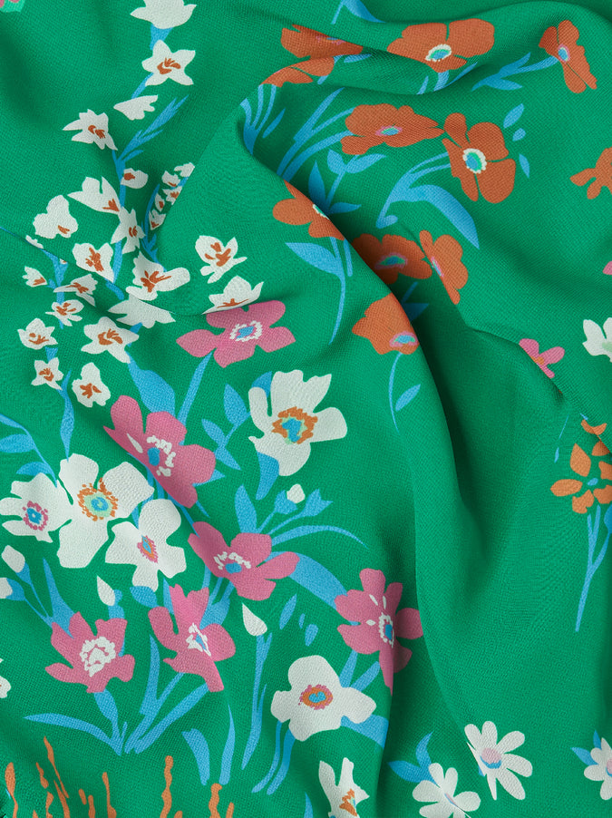 Sofiane Green Floral Print Midi Dress