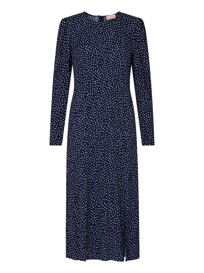 Greta Navy Polka Dot Dress