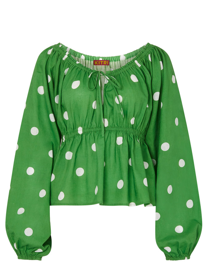 Hadley Green Polka Dot Top