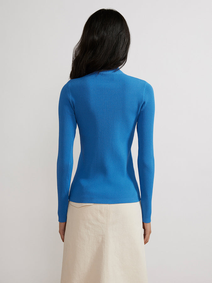 Halle Cobalt Blue Cutout Knit Top