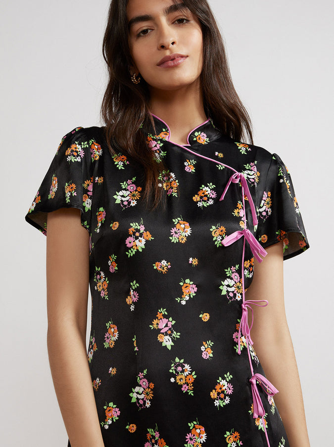 Harlow Black Floral Mini Dress by KITRI Studio