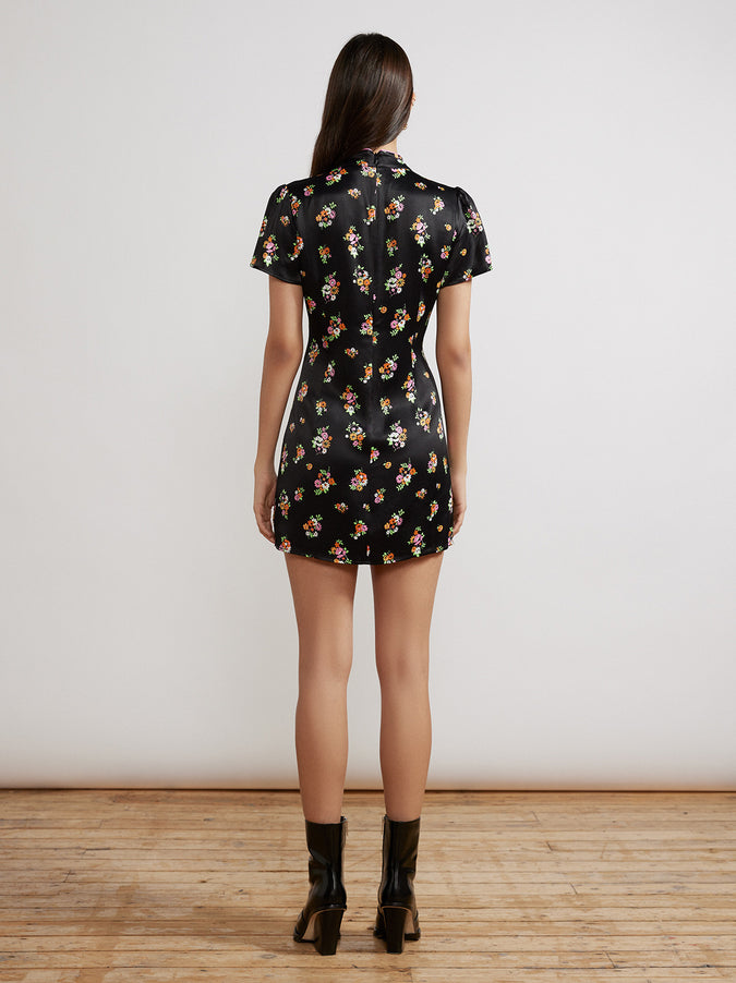 Harlow Black Floral Mini Dress by KITRI Studio