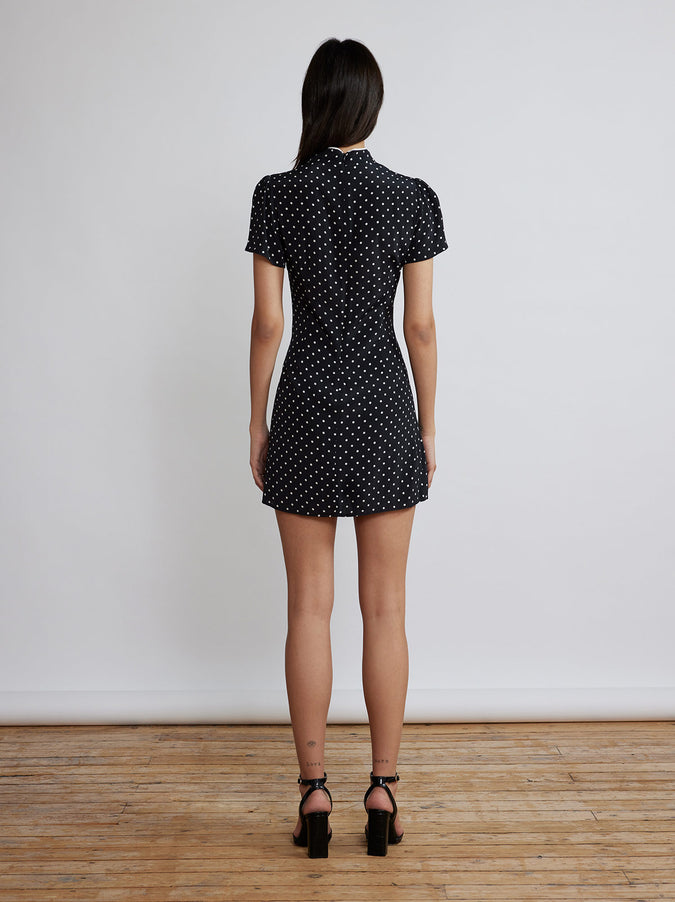 Harlow Black Polka Dot Mini Dress by KITRI Studio