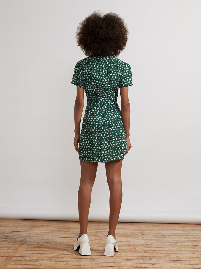 Harlow Green Ditsy Floral Mini Dress