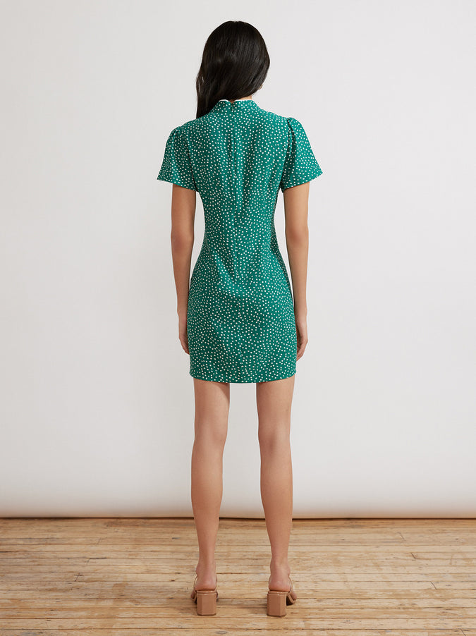 Harlow Green Spot Mini Dress by KITRI Studio