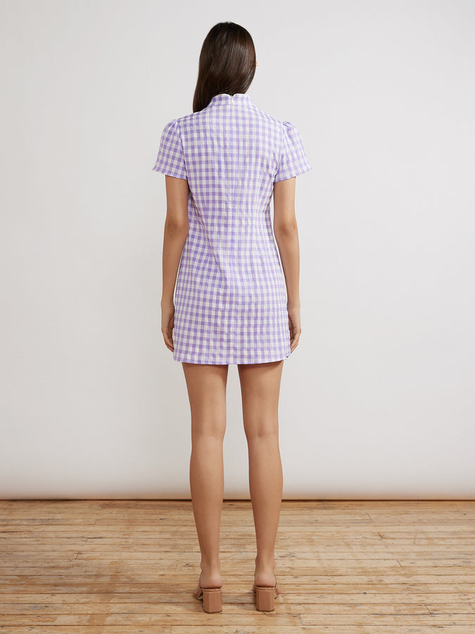 Harlow Lilac Check Seersucker Mini Dress