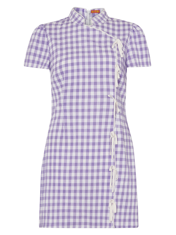 Harlow Lilac Check Seersucker Mini Dress