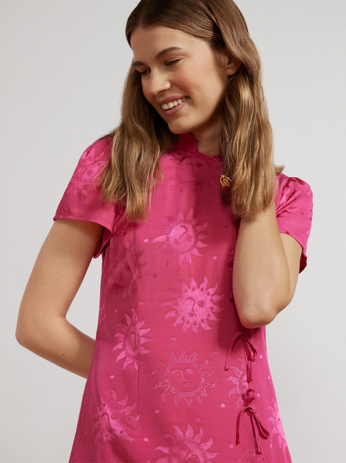 Harlow Pink Sungod Mini Dress by KITRI Studio