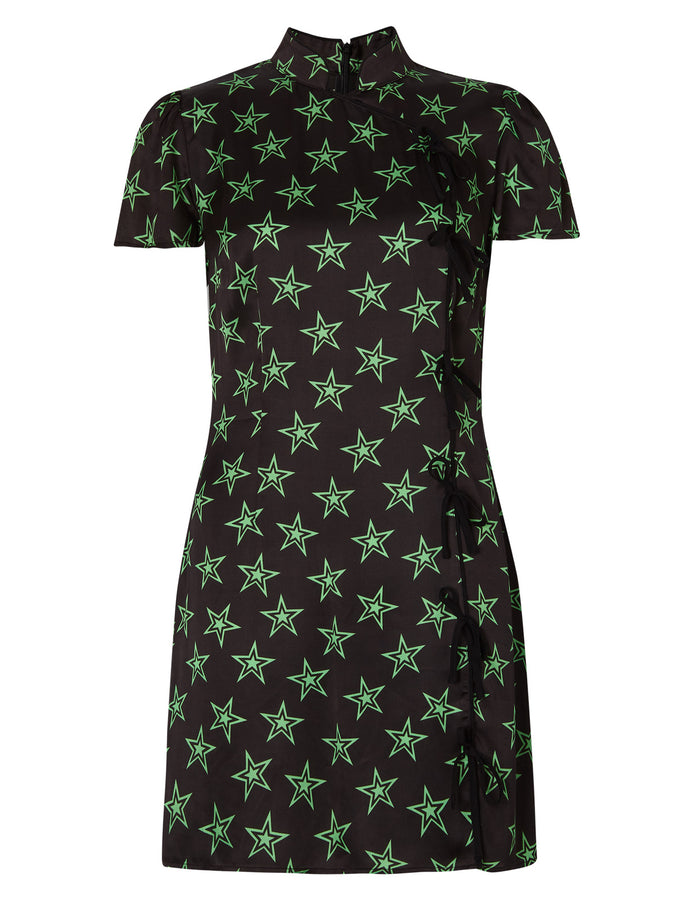 Harlow Retro Star Print Mini Dress by KITRI Studio