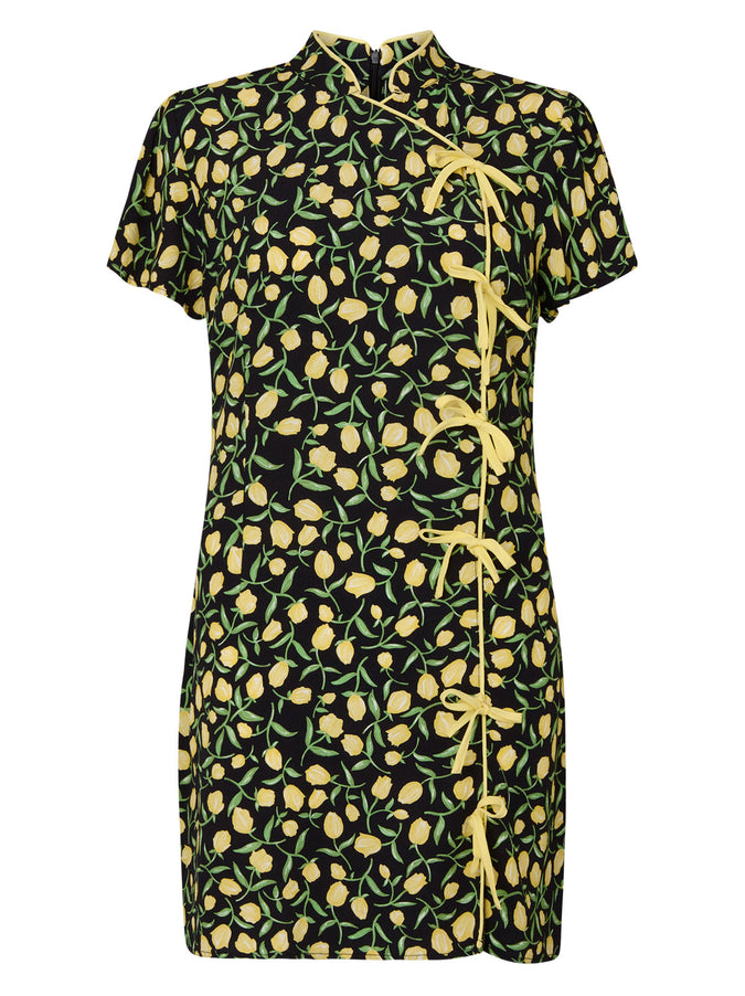 Harlow Yellow Tulip Print Mini Dress
