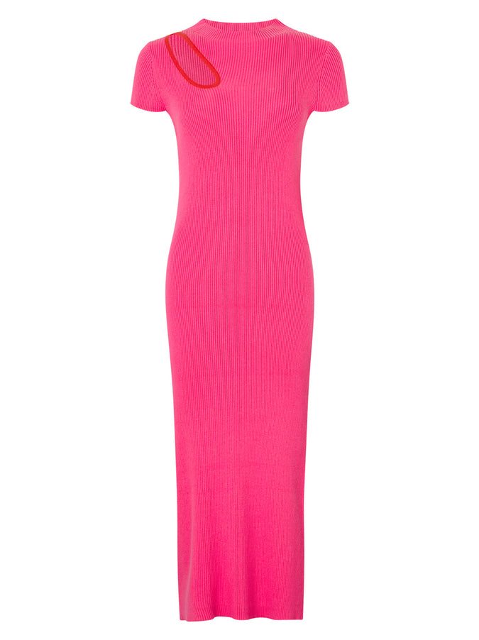 Harmony Fuchsia Cutout Knit Midi Dress