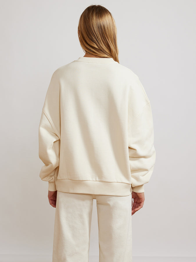 Hayden Ivory Palm Springs Print Sweatshirt