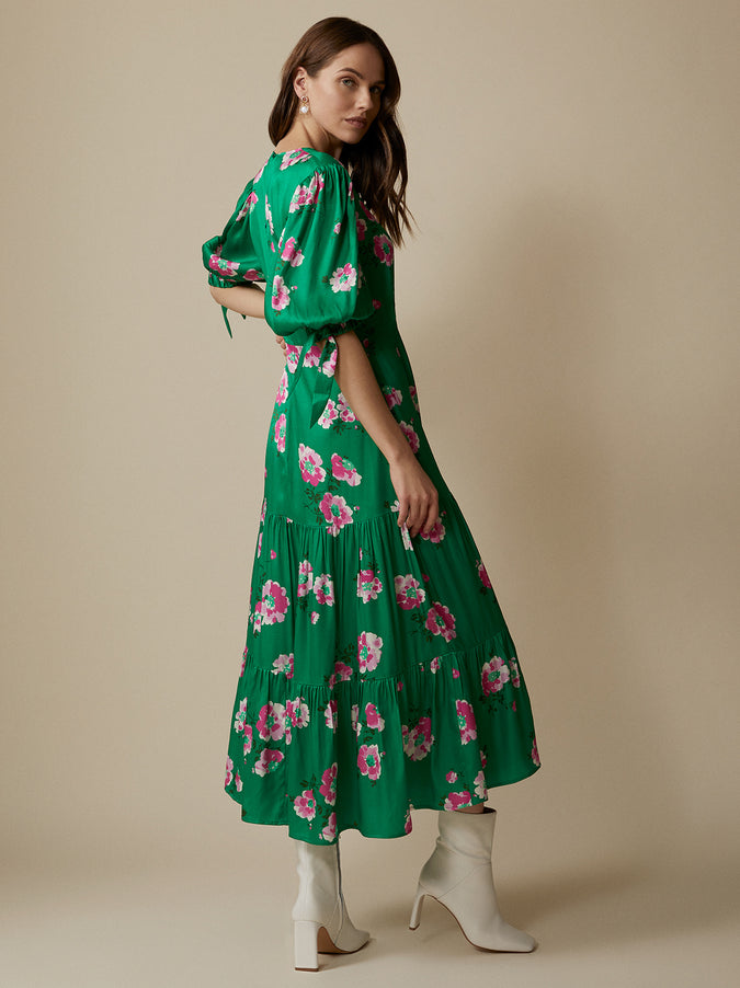 Heather Green Floral Dress by KITRI Studio
