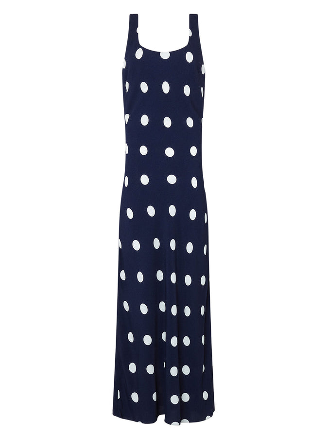 Hera Navy Polka Dot Dress