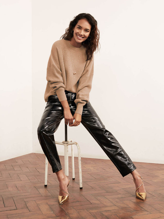 Hettie Camel Crew Neck Jumper by KITRI Studio