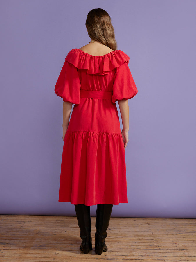 Imelda Red Frill Dress