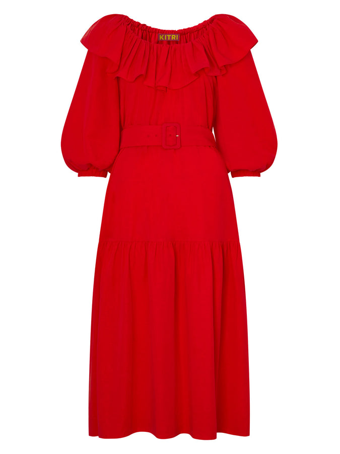 Imelda Red Frill Dress