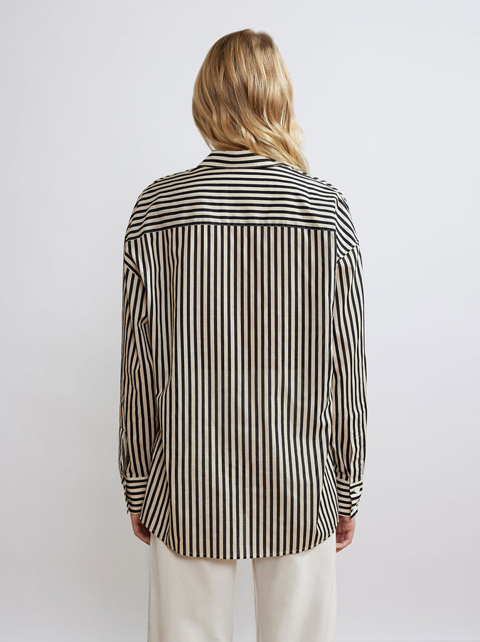 Iona Black Stripe Shirt by KITRI Studio