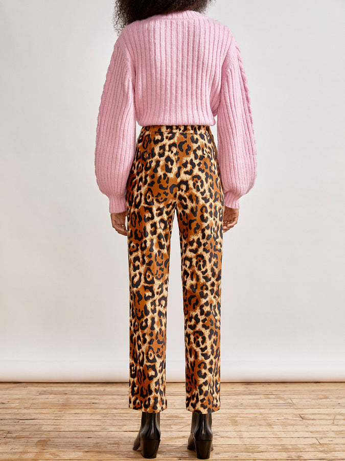 Janice Animal Print Cotton Velvet Trousers by KITRI Studio