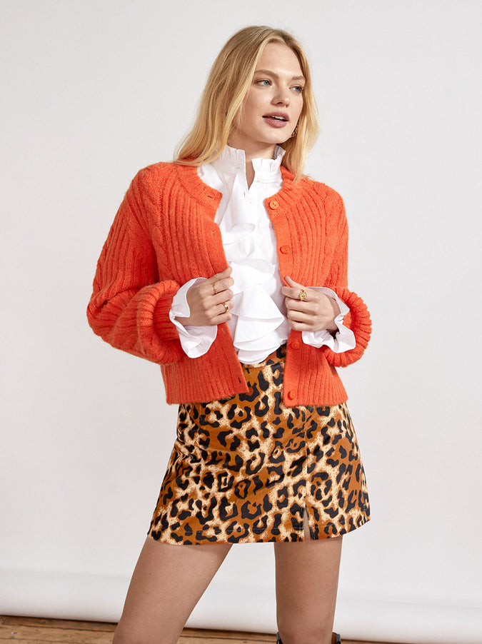 Jemma White Cotton Frill Neck Shirt by KITRI Studio