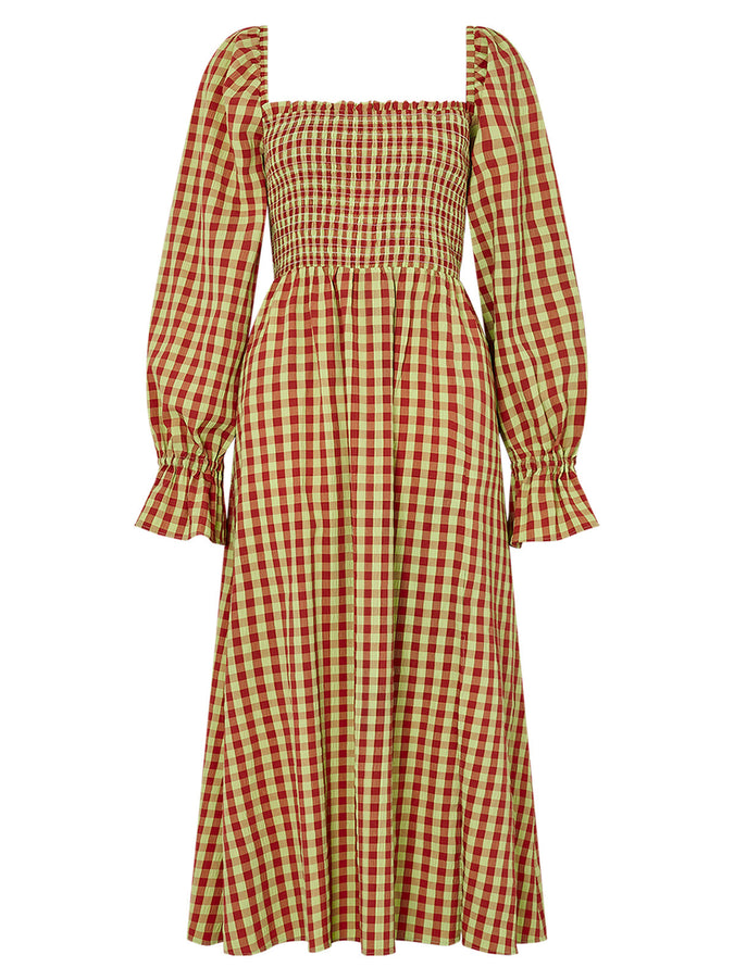 Jolene Green Check Seersucker Dress