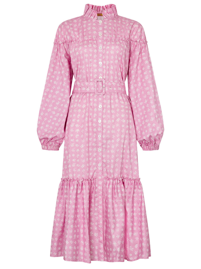 Joni Pink Floral Cotton Dress