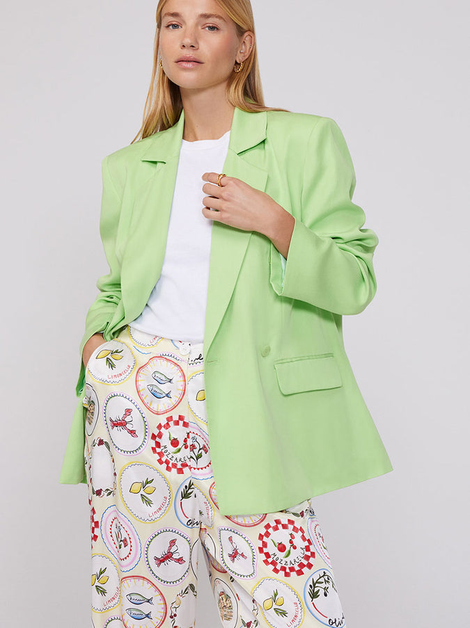 Josephine Green Double Breasted Blazer by KITRI Studio