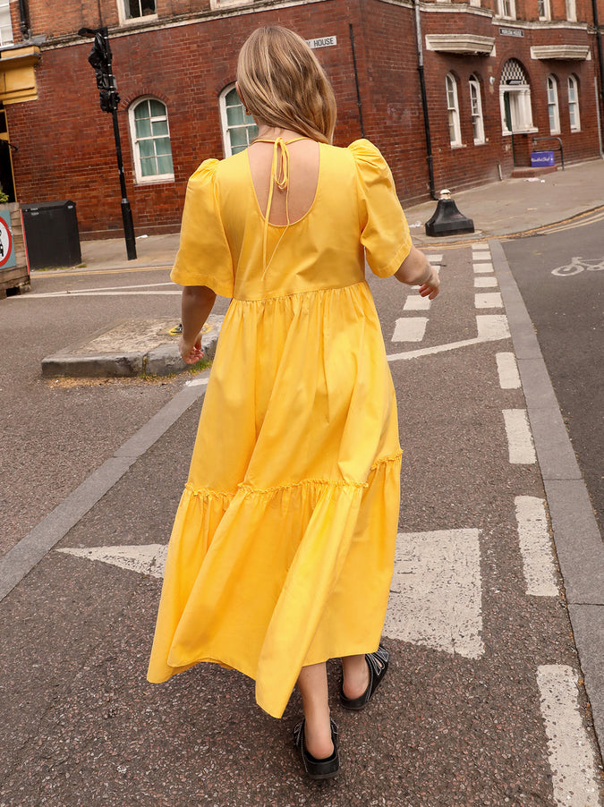Juicy Yellow Cotton Dress by KITRI Studio